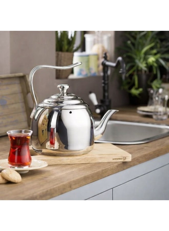 كوركماز ☕ إبريق شاي ستانلس ستيل فاخر من KORKMAZ – أناقة تدوم وجودة عريقة - Image 1